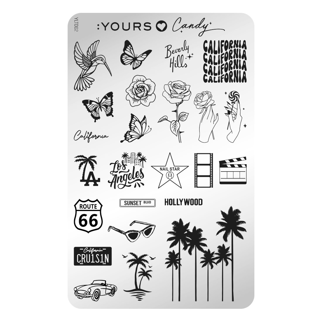 Blaszka do stempli :YOURS - Cali Love - dwustronna - obrazek 3